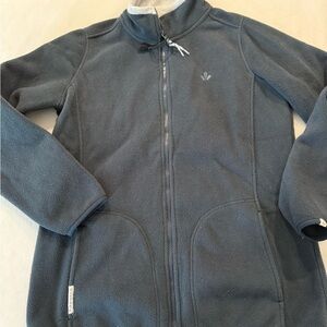 Woman North Canada Winnipeg Extreme Adventure Full Zip Fleece Jacket Black L EB1